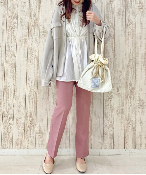 archives(アルシーヴ)の「【pink beigeはweb限定カラー】巾着メッセージトートbag(トートバッグ・レディース・アイボリー/ベージュ/グリーン/ピンクベージュ・MEDIUM)」の18枚目の写真