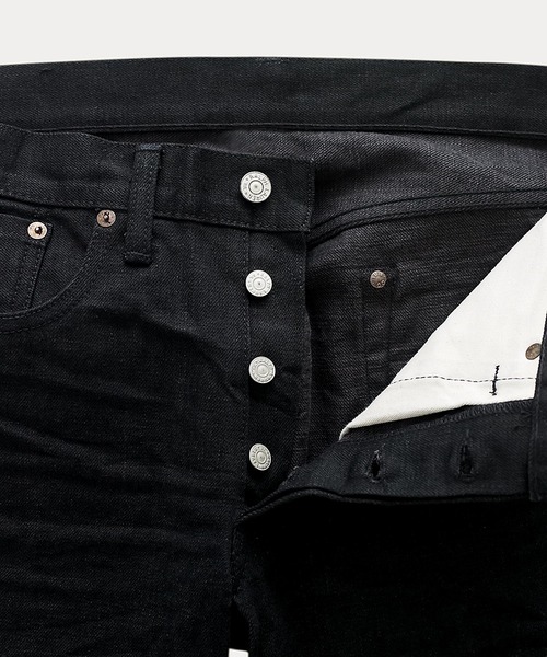 スリムフィット ブラック セルビッジジーンズ（デニムパンツ）｜RRL