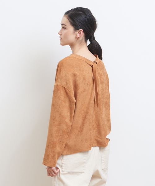 collex(コレックス)の「【前後2WAY】ウォッシャブル スエードボウタイプルオーバー(シャツ/ブラウス・レディース・ライトグレー/ブラウン・フリー)」の12枚目の写真