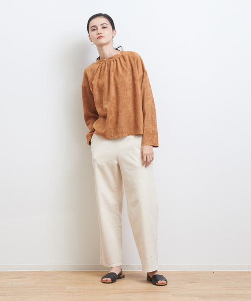 collex(コレックス)の「【前後2WAY】ウォッシャブル スエードボウタイプルオーバー(シャツ/ブラウス・レディース・ライトグレー/ブラウン・フリー)」の15枚目の写真