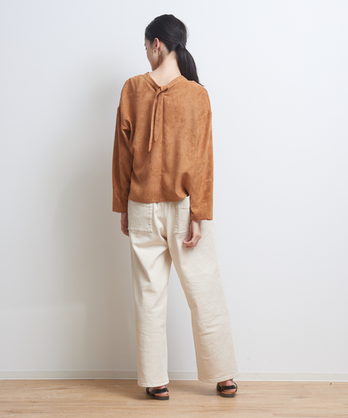 collex(コレックス)の「【前後2WAY】ウォッシャブル スエードボウタイプルオーバー(シャツ/ブラウス・レディース・ライトグレー/ブラウン・フリー)」の17枚目の写真