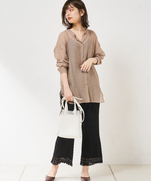 natural couture（ナチュラルクチュール）の「クロシェ風レースパンツ（その他パンツ・レディース・ブラック/キャメル/ライトベージュ・FREE）」の5枚目の写真