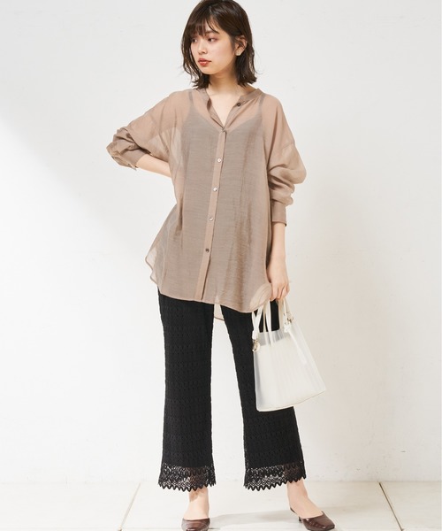 natural couture（ナチュラルクチュール）の「クロシェ風レースパンツ（その他パンツ・レディース・ブラック/キャメル/ライトベージュ・FREE）」の4枚目の写真