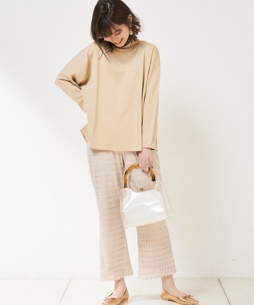 natural couture（ナチュラルクチュール）の「クロシェ風レースパンツ（その他パンツ・レディース・ブラック/キャメル/ライトベージュ・FREE）」の10枚目の写真