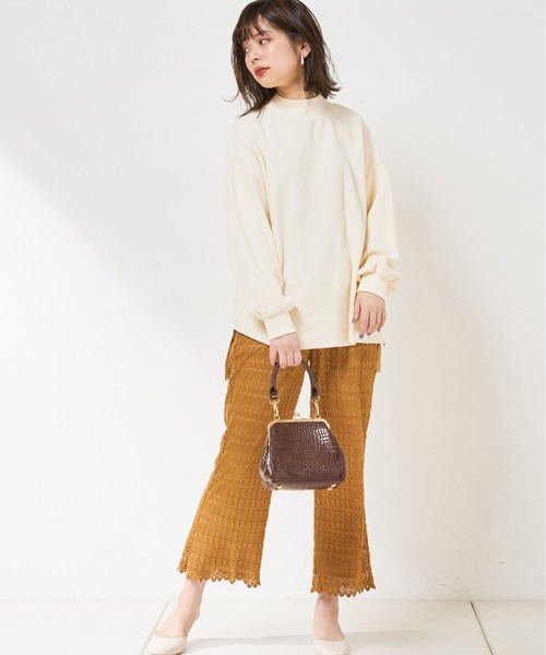 natural couture（ナチュラルクチュール）の「クロシェ風レースパンツ（その他パンツ・レディース・ブラック/キャメル/ライトベージュ・FREE）」の13枚目の写真