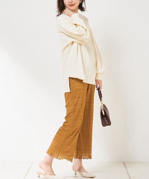 natural couture（ナチュラルクチュール）の「クロシェ風レースパンツ（その他パンツ・レディース・ブラック/キャメル/ライトベージュ・FREE）」の15枚目の写真