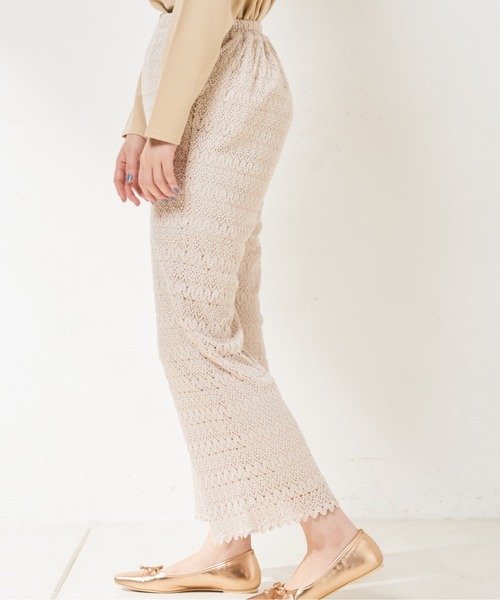 natural couture（ナチュラルクチュール）の「クロシェ風レースパンツ（その他パンツ・レディース・ブラック/キャメル/ライトベージュ・FREE）」の18枚目の写真
