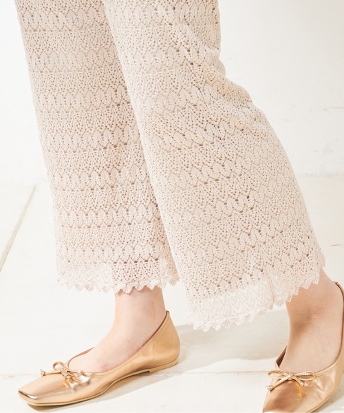 natural couture（ナチュラルクチュール）の「クロシェ風レースパンツ（その他パンツ・レディース・ブラック/キャメル/ライトベージュ・FREE）」の21枚目の写真
