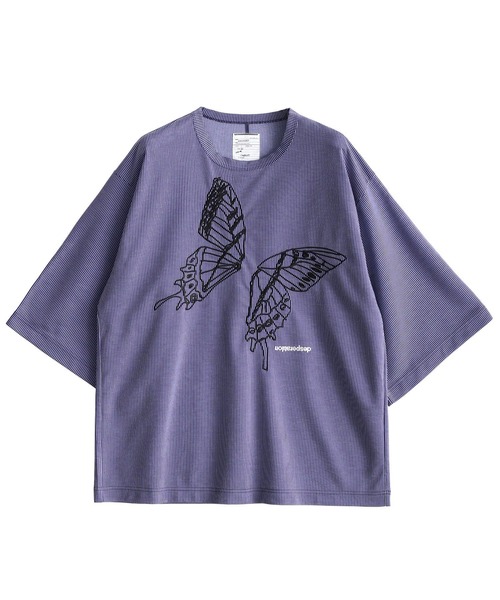 SHAREEF(シャリーフ)の「STRIPE JQ S/S BIG T(Tシャツ/カットソー・メンズ・ネイビー/レッド/ブラック・2/1/3)」の4枚目の写真