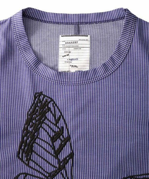 SHAREEF(シャリーフ)の「STRIPE JQ S/S BIG T(Tシャツ/カットソー・メンズ・ネイビー/レッド/ブラック・2/1/3)」の7枚目の写真