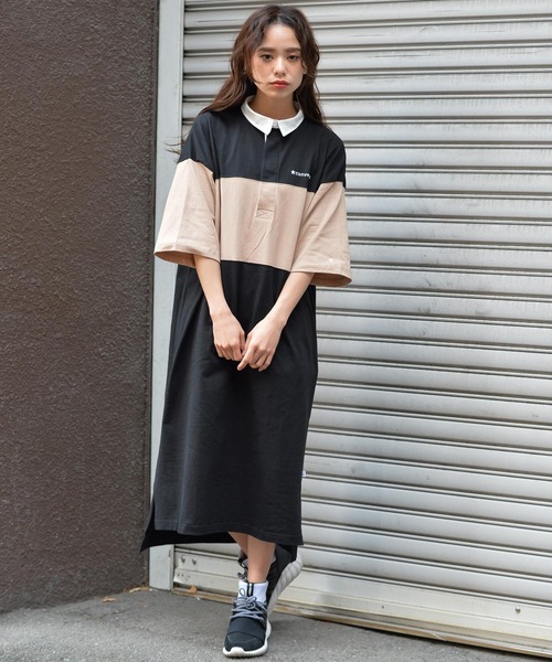 Converse コンバース の Converse コンバース 天竺 配色切替 ラガー ワンピース ワンピース Wear