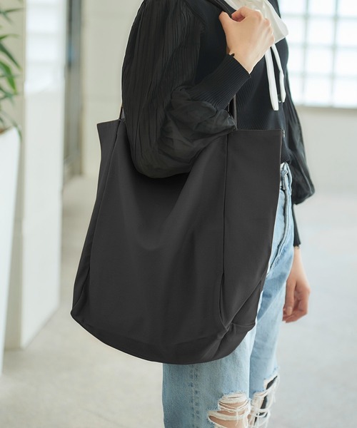 TABI PAL(タビパル)の「【TABI PAL】大き目 キャンバス トートバッグ(トートバッグ・レディース・ブラック/ブラウン/カーキ/アイボリー・FREE)」の5枚目の写真