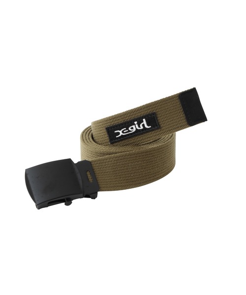 X-girl（エックスガール）の「BOX LOGO GI BELT（ベルト・レディース・オリーブ/ベージュ/ライトパープル/ブラック・ONE SIZE）」の4枚目の写真