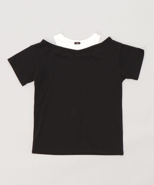 AIMABLE(エマーブル)の「肩見せレイヤード風ワンピース(ワンピース・キッズ・ブラウン/ブラック・100cm/130cm/120cm/110cm)」の5枚目の写真