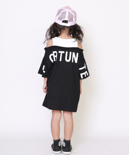 AIMABLE(エマーブル)の「肩見せレイヤード風ワンピース(ワンピース・キッズ・ブラウン/ブラック・100cm/130cm/120cm/110cm)」の6枚目の写真