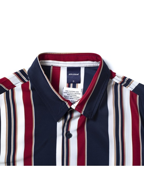 APPLEBUM(アップルバム)の「Stripe S/S Shirt(シャツ/ブラウス・メンズ・ネイビー・MEDIUM/LARGE/X-LARGE)」の2枚目の写真