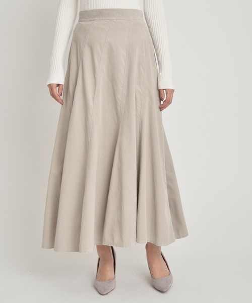 YANUK(ヤヌーク)の「コーデュロイ エスカルゴ スカート - Escargot Skirt(スカート)」|ベージュ