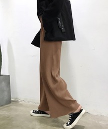 プリーツリラックスワイドパンツ