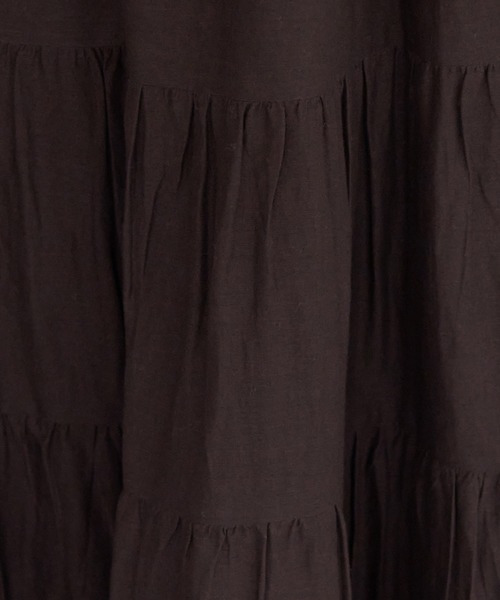 ROPE' PICNIC（ロペピクニック）の「インド綿ボイルティアードスカート（スカート・レディース・ブラック/ダークブラウン/ボルドー/ラベンダー・38）」の10枚目の写真