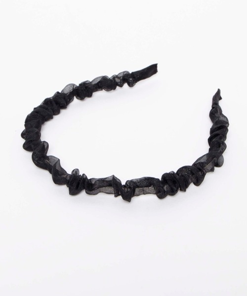 WEGO（ウィゴー）の「WEGO/透けプリーツカチューシャ（カチューシャ・レディース・ブラック/マスタード・FREE）」の2枚目の写真