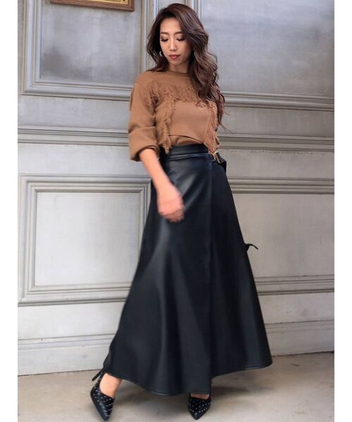 RESEXXY（リゼクシー）の「フリンジニットトップス（ニット/セーター・レディース・ブラック/オフホワイト/キャメル・FREE）」の14枚目の写真