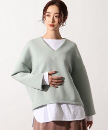 OZOC | [26(S)/52(LL)WEB限定サイズ][洗える]ダンボールVネックプルオーバー(Tシャツ/カットソー)