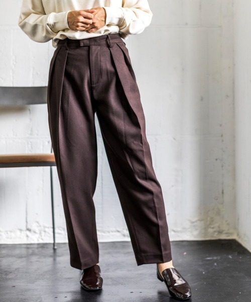 4youstory（フォーユーストーリー）の「【4youstory タックパンツ】（その他パンツ・レディース・ダークブラウン/グレイッシュベージュ/テラコッタ・FREE）」の2枚目の写真