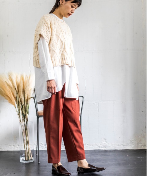 4youstory（フォーユーストーリー）の「【4youstory タックパンツ】（その他パンツ・レディース・ダークブラウン/グレイッシュベージュ/テラコッタ・FREE）」の5枚目の写真