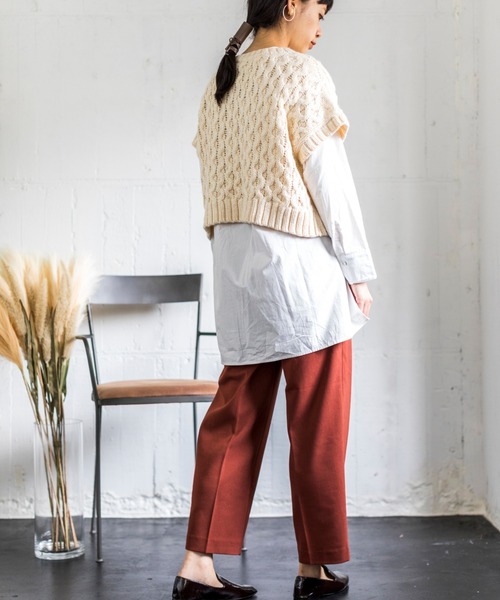 4youstory（フォーユーストーリー）の「【4youstory タックパンツ】（その他パンツ・レディース・ダークブラウン/グレイッシュベージュ/テラコッタ・FREE）」の6枚目の写真