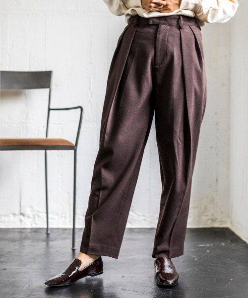 4youstory（フォーユーストーリー）の「【4youstory タックパンツ】（その他パンツ・レディース・ダークブラウン/グレイッシュベージュ/テラコッタ・FREE）」の9枚目の写真