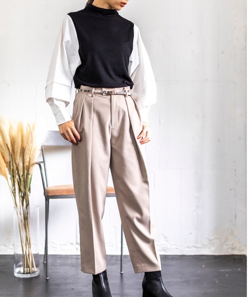 4youstory（フォーユーストーリー）の「【4youstory タックパンツ】（その他パンツ・レディース・ダークブラウン/グレイッシュベージュ/テラコッタ・FREE）」の10枚目の写真