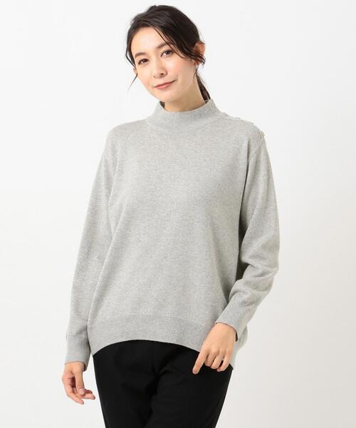 J.PRESS（ジェイプレス）の「【WEB限定色あり】【洗える】ラメニット ハイネック（ニット/セーター・レディース・ライトグレー系/ダークブラウン系/ベージュ系/サックスブルー系・T15/T13）」の15枚目の写真