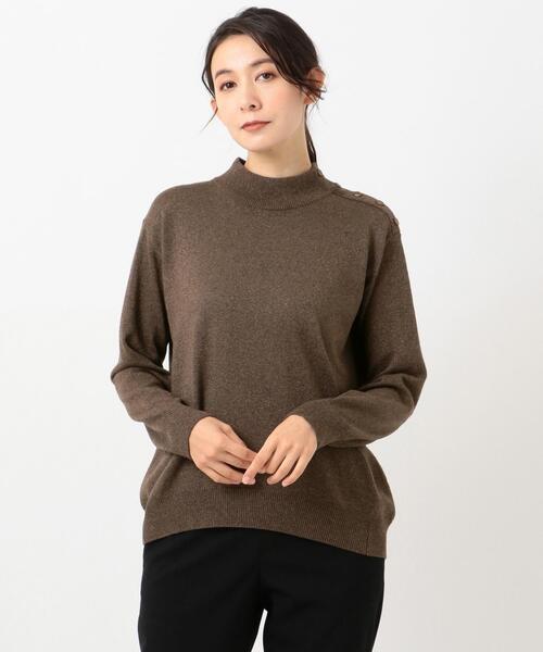 J.PRESS（ジェイプレス）の「【WEB限定色あり】【洗える】ラメニット ハイネック（ニット/セーター・レディース・ライトグレー系/ダークブラウン系/ベージュ系/サックスブルー系・T15/T13）」の9枚目の写真