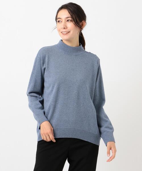 J.PRESS（ジェイプレス）の「【WEB限定色あり】【洗える】ラメニット ハイネック（ニット/セーター・レディース・ライトグレー系/ダークブラウン系/ベージュ系/サックスブルー系・T15/T13）」の12枚目の写真