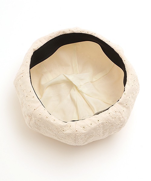 チチカカ（チチカカ）の「コットン刺繍レースベレー（ハンチング/ベレー帽・レディース・ホワイト/ブラック/ライトベージュ・FREE）」の11枚目の写真