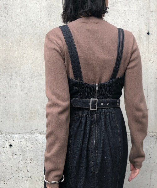 &g'aime（アンジェム）の「【&g'aime】マーメイドシルエットデニムキャミワンピース（ワンピース・レディース・ブラック/ブルー・FREE）」の9枚目の写真