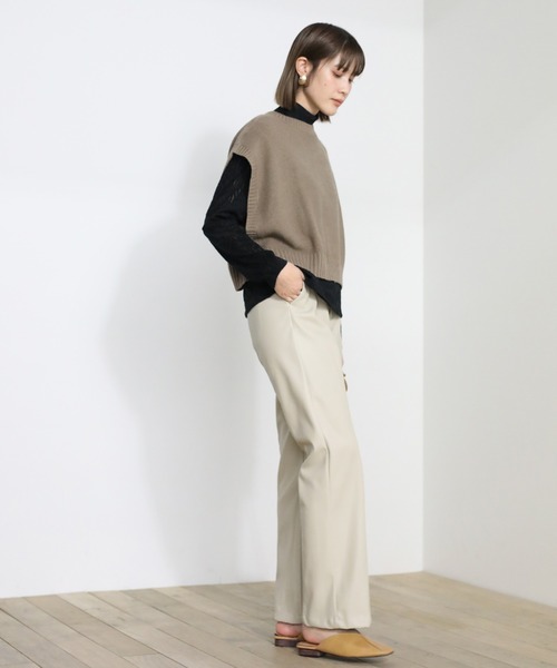 select MOCA(セレクトモカ)の「2021 SS プチハイネックランダムコードデザイントップス(Tシャツ/カットソー・レディース・ブラック/ベージュ・FREE)」の3枚目の写真