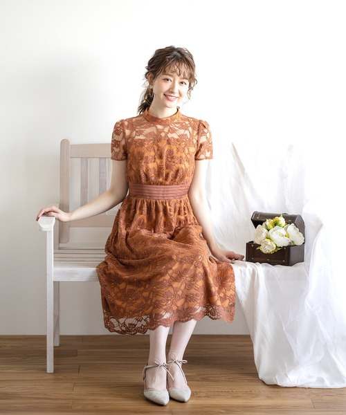 REPLETE（リプリート）の「ウエスト切り替え総レースワンピース