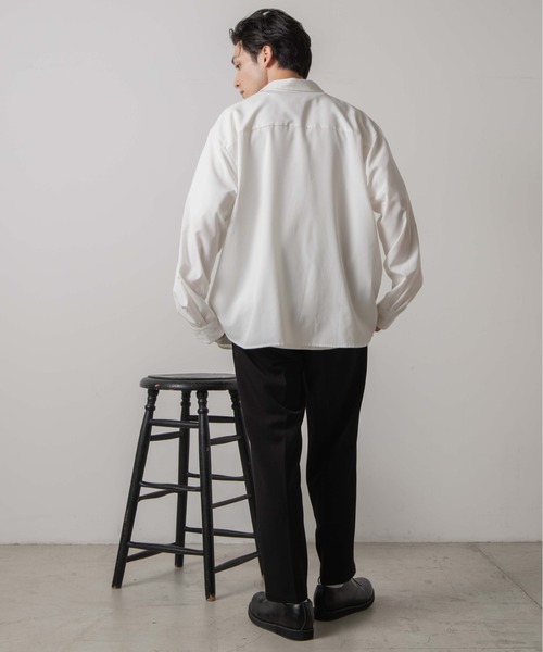 WEGO（ウィゴー）の「WEGO/ドロップショルダーカラーシャツ（シャツ/ブラウス・メンズ・グリーン系その他/ベージュ/ブラック/ホワイト/サックスブルー/パープル/オレンジ/ダークグレー・SMALL/LARGE/MEDIUM）」の10枚目の写真