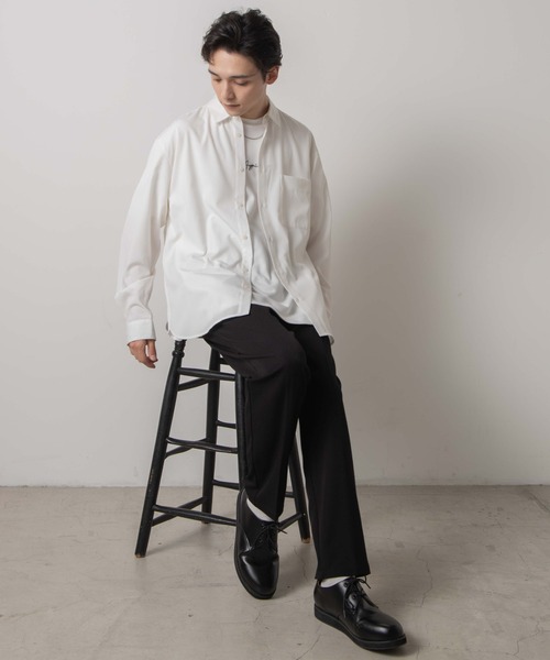 WEGO（ウィゴー）の「WEGO/ドロップショルダーカラーシャツ（シャツ/ブラウス・メンズ・グリーン系その他/ベージュ/ブラック/ホワイト/サックスブルー/パープル/オレンジ/ダークグレー・SMALL/LARGE/MEDIUM）」の11枚目の写真