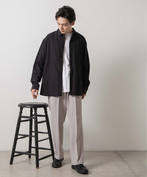 WEGO（ウィゴー）の「WEGO/ドロップショルダーカラーシャツ（シャツ/ブラウス・メンズ・グリーン系その他/ベージュ/ブラック/ホワイト/サックスブルー/パープル/オレンジ/ダークグレー・SMALL/LARGE/MEDIUM）」の12枚目の写真