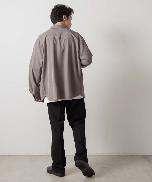 WEGO（ウィゴー）の「WEGO/ドロップショルダーカラーシャツ（シャツ/ブラウス・メンズ・グリーン系その他/ベージュ/ブラック/ホワイト/サックスブルー/パープル/オレンジ/ダークグレー・SMALL/LARGE/MEDIUM）」の17枚目の写真