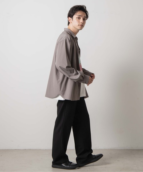 WEGO（ウィゴー）の「WEGO/ドロップショルダーカラーシャツ（シャツ/ブラウス・メンズ・グリーン系その他/ベージュ/ブラック/ホワイト/サックスブルー/パープル/オレンジ/ダークグレー・SMALL/LARGE/MEDIUM）」の16枚目の写真