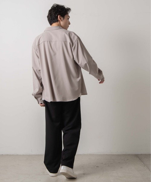 WEGO（ウィゴー）の「WEGO/ドロップショルダーカラーシャツ（シャツ/ブラウス・メンズ・グリーン系その他/ベージュ/ブラック/ホワイト/サックスブルー/パープル/オレンジ/ダークグレー・SMALL/LARGE/MEDIUM）」の20枚目の写真