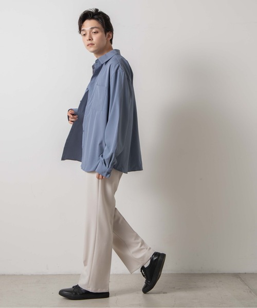 WEGO（ウィゴー）の「WEGO/ドロップショルダーカラーシャツ（シャツ/ブラウス・メンズ・グリーン系その他/ベージュ/ブラック/ホワイト/サックスブルー/パープル/オレンジ/ダークグレー・SMALL/LARGE/MEDIUM）」の22枚目の写真