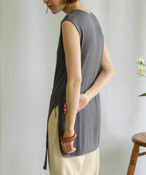 select MOCA(セレクトモカ)の「フロントドロップタンクトップ(タンクトップ・レディース・チャコールグレー/ライトグレー/ブルー/ライトグリーン・FREE)」の19枚目の写真