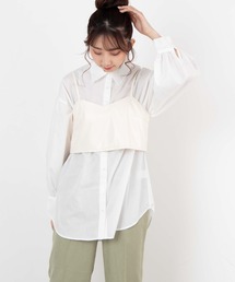 WEGO（ウィゴー）の「WEGO/【2点セット】フェイクレザービスチェセットシャツ（シャツ/ブラウス）」