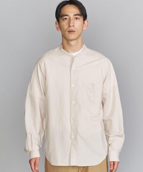 BEAUTY&YOUTH UNITED ARROWS(ビューティーアンドユースユナイテッドアローズ)の「BY T/R バンドカラー リラックスレギュラー シャツ(シャツ/ブラウス・メンズ・オフホワイト/オリーブ・SMALL/MEDIUM/LARGE/X-LARGE)」の5枚目の写真