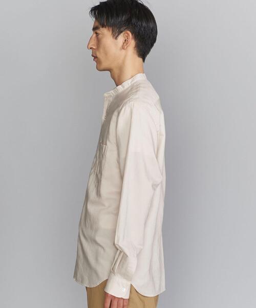 BEAUTY&YOUTH UNITED ARROWS(ビューティーアンドユースユナイテッドアローズ)の「BY T/R バンドカラー リラックスレギュラー シャツ(シャツ/ブラウス・メンズ・オフホワイト/オリーブ・SMALL/MEDIUM/LARGE/X-LARGE)」の4枚目の写真