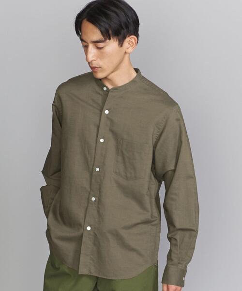 BEAUTY&YOUTH UNITED ARROWS(ビューティーアンドユースユナイテッドアローズ)の「BY T/R バンドカラー リラックスレギュラー シャツ(シャツ/ブラウス・メンズ・オフホワイト/オリーブ・SMALL/MEDIUM/LARGE/X-LARGE)」の10枚目の写真